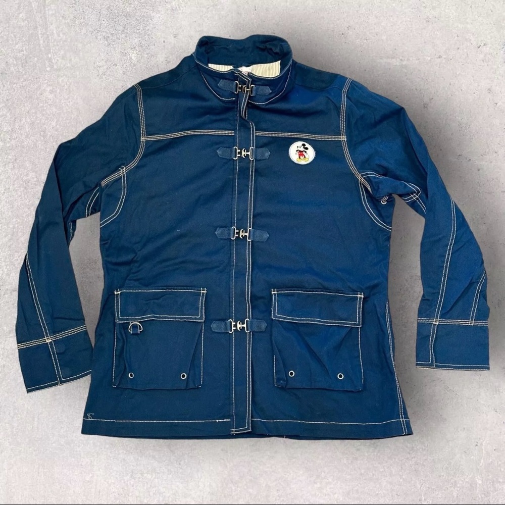 Vintage Mickey Mouse Utility Jacket Disney Direct Navy Blue Size Large L Peacoat